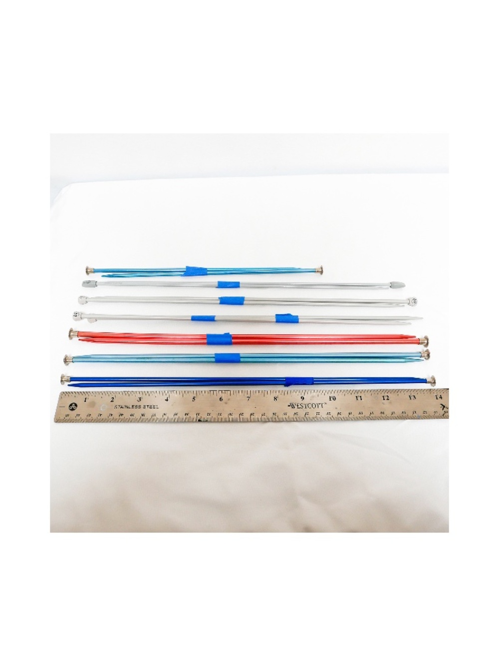 Group of 7 sets of metal knitting needles - Vintage